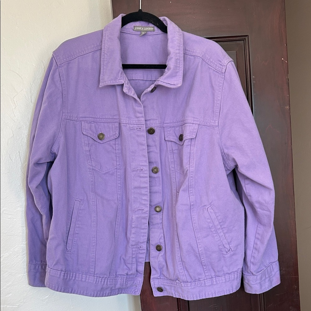 Jessica London Women's Purple Jean Jacket